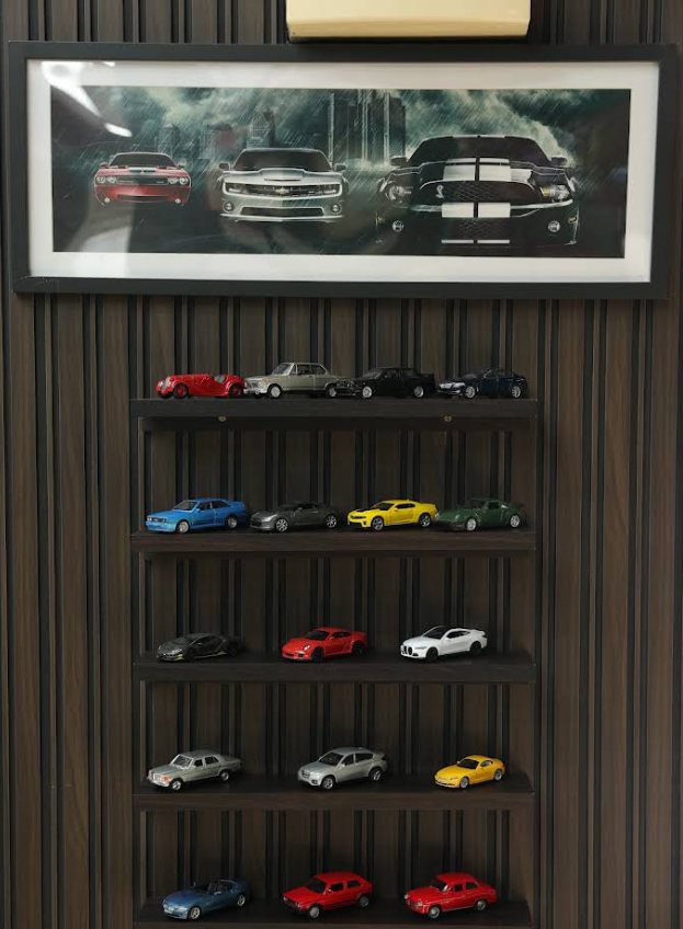 Polica s modelima automobila u Hedonist berbernici